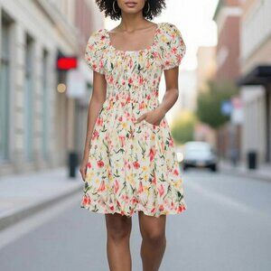 H&M Bubble-hem cotton dress Size M